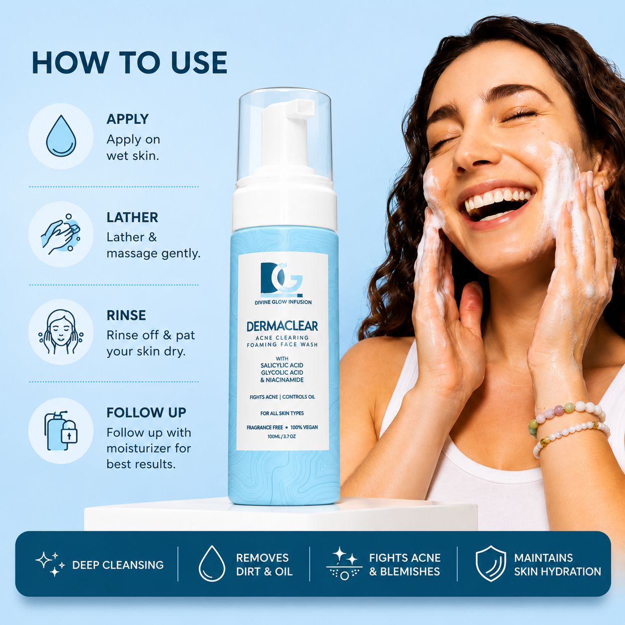 Dermaclear Acne Clearing Foaming Facewash